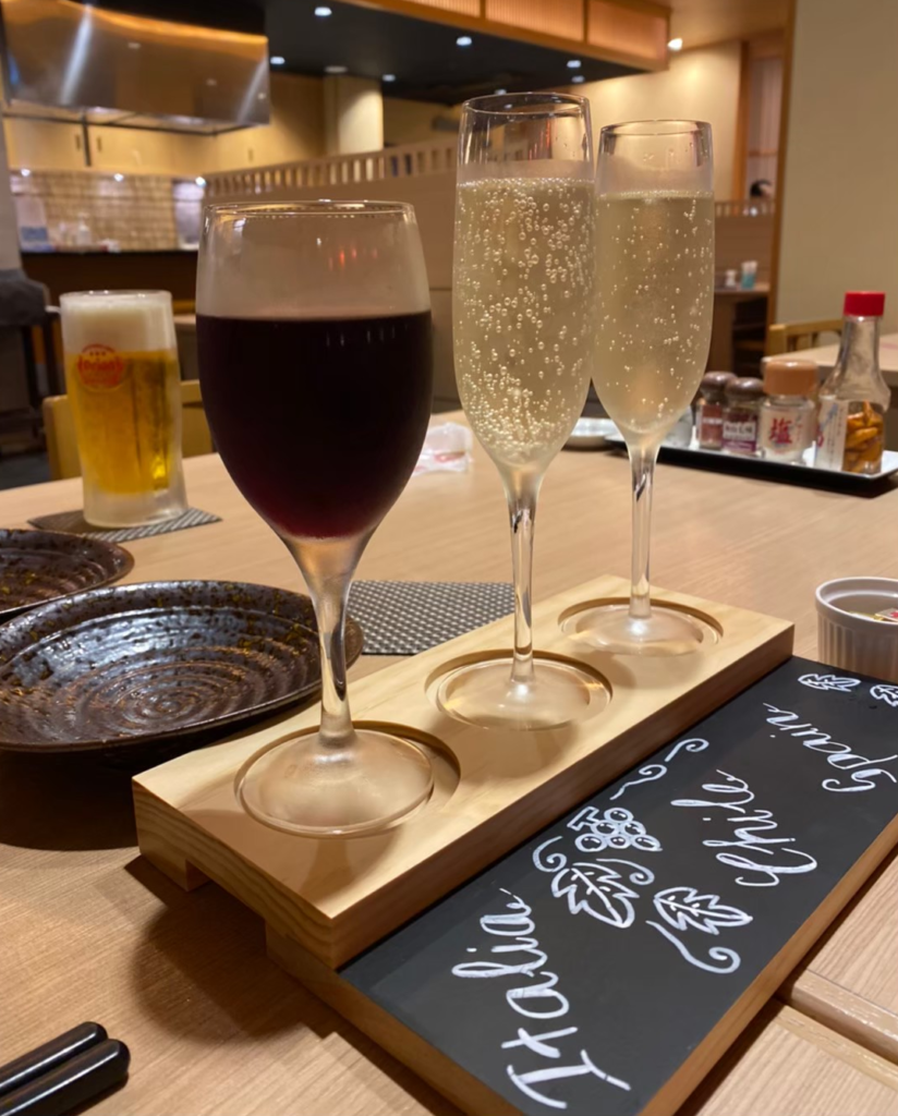 ワイン飲み比べ