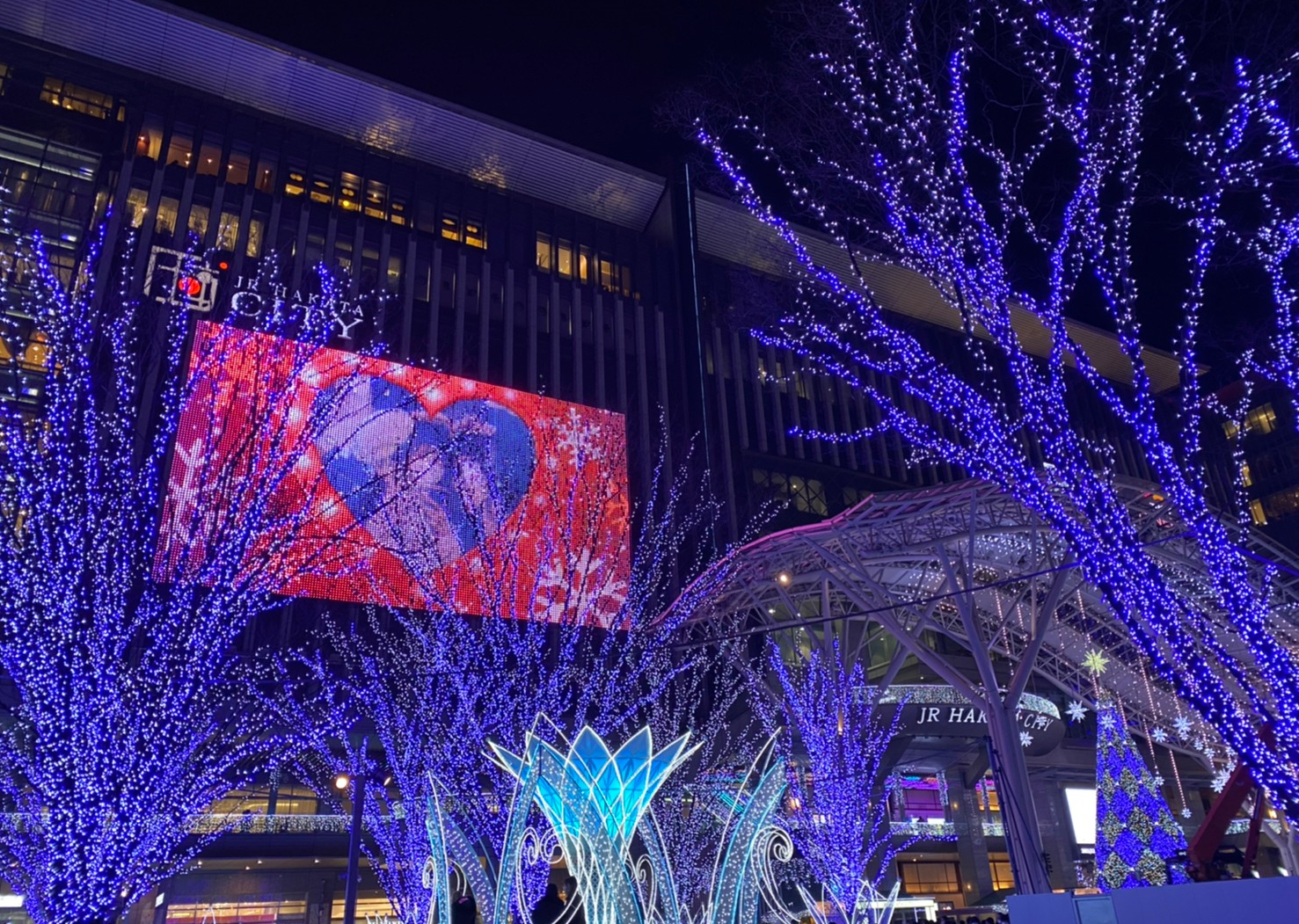博多駅前のイルミネーション
