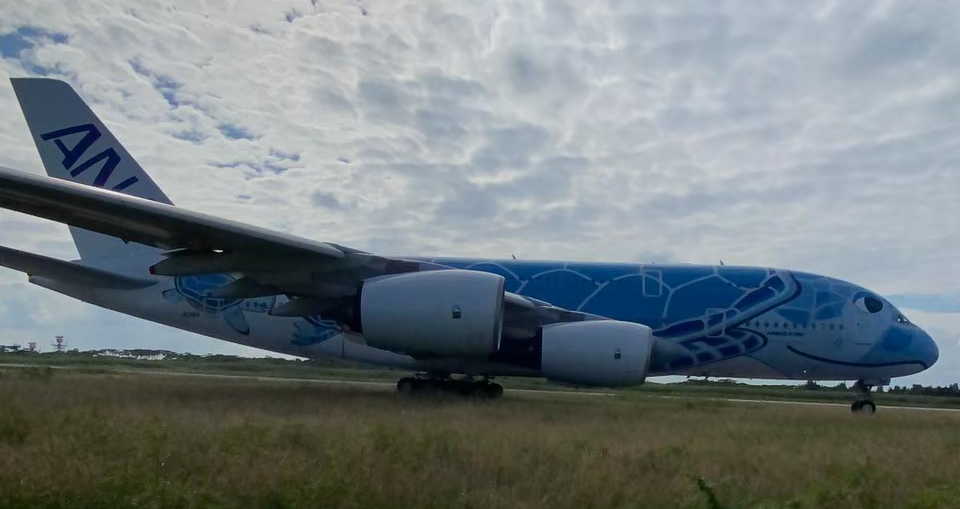 A380ほぬ目の前を通る