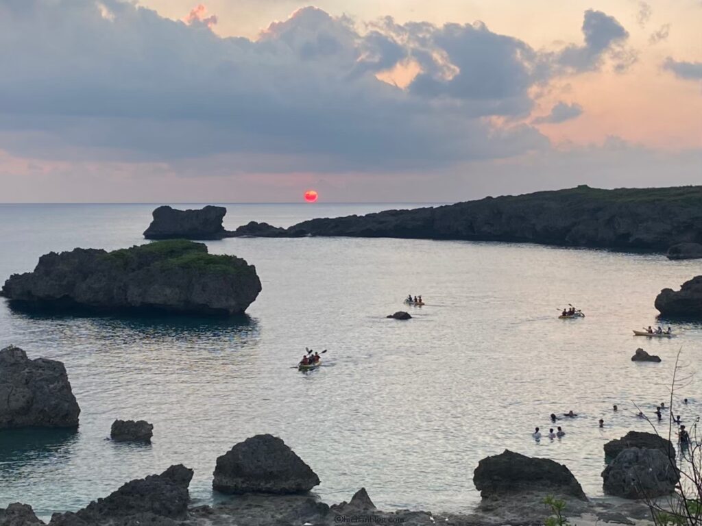 中の島ビーチの夕日