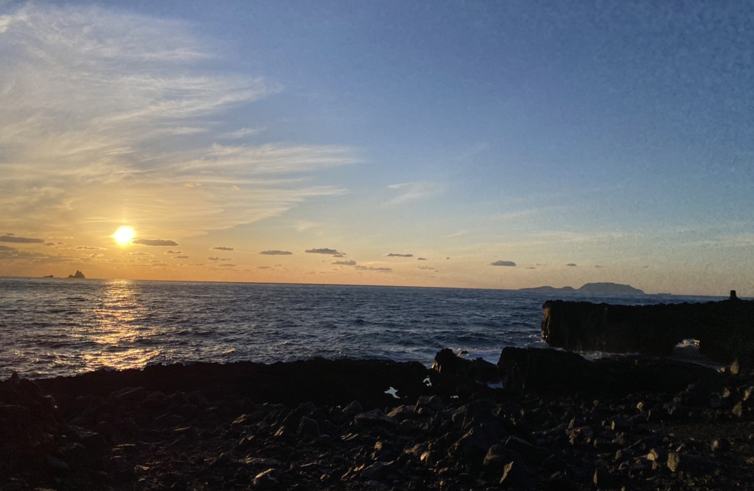 今崎海岸の夕日