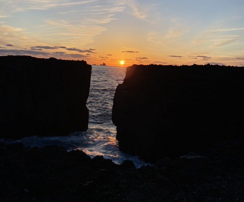 メガネ岩からの夕日