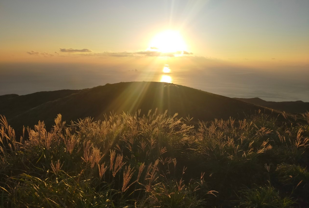七島展望台からの夕日