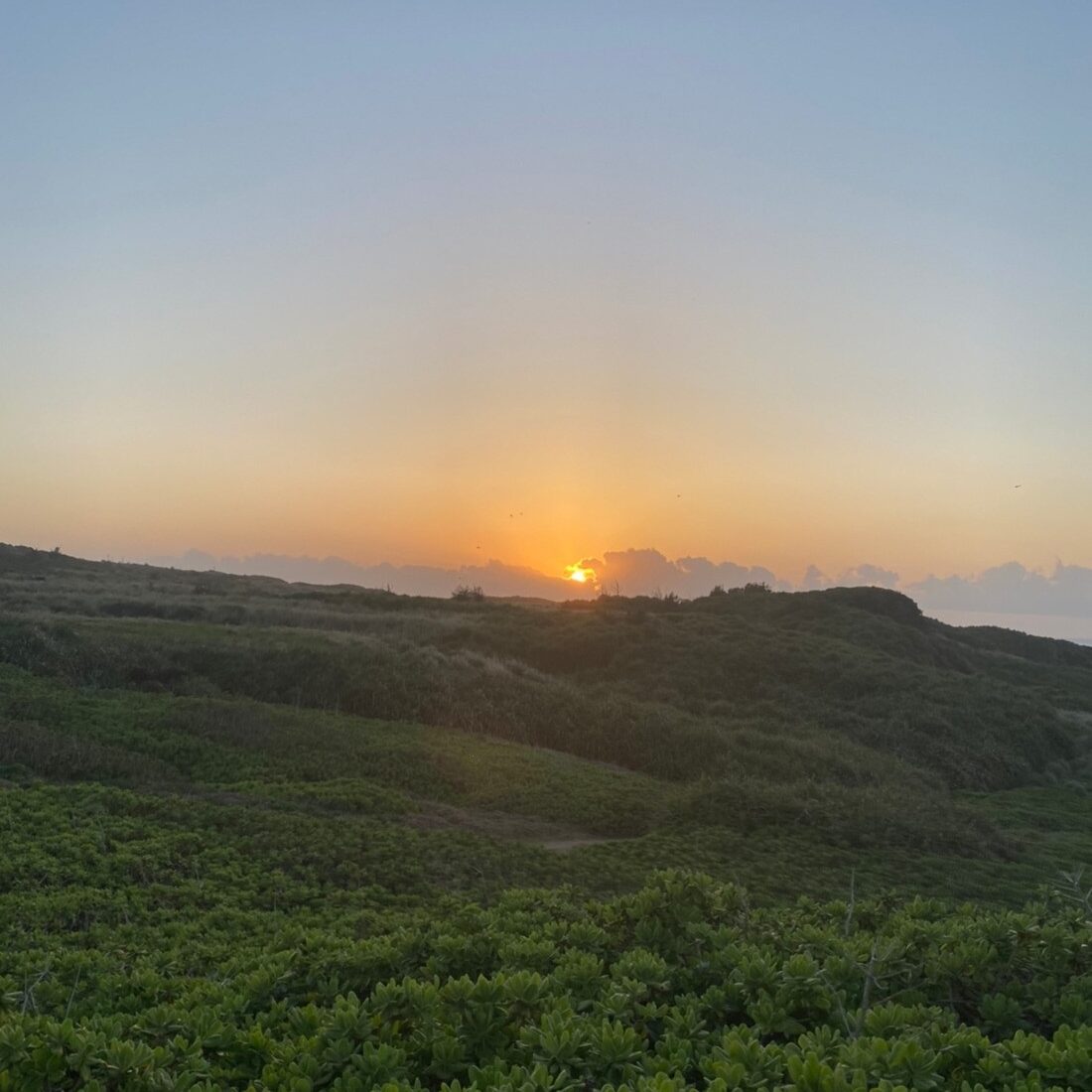 辺戸岬から見える夕日