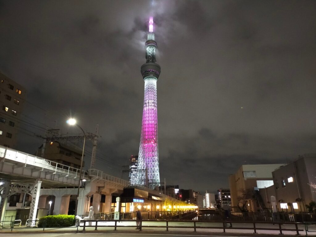 橋の上から見るスカイツリー