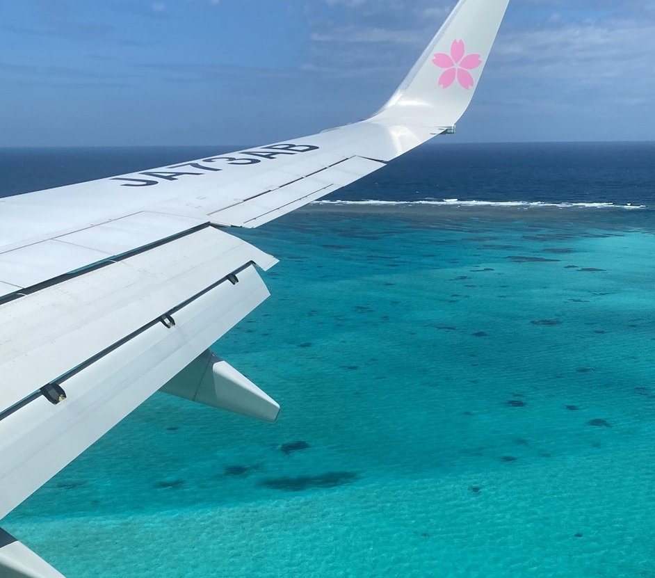 下地島RWY17へのファイナルアプローチ