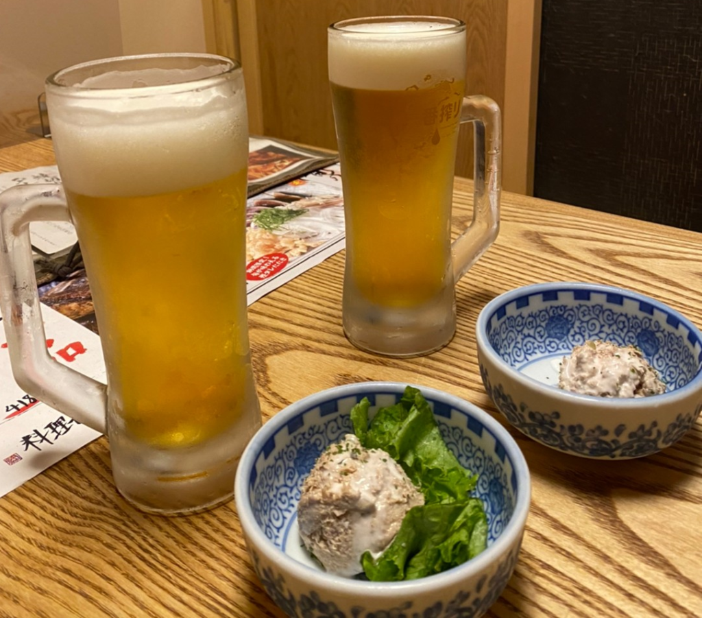 ビールとお通し