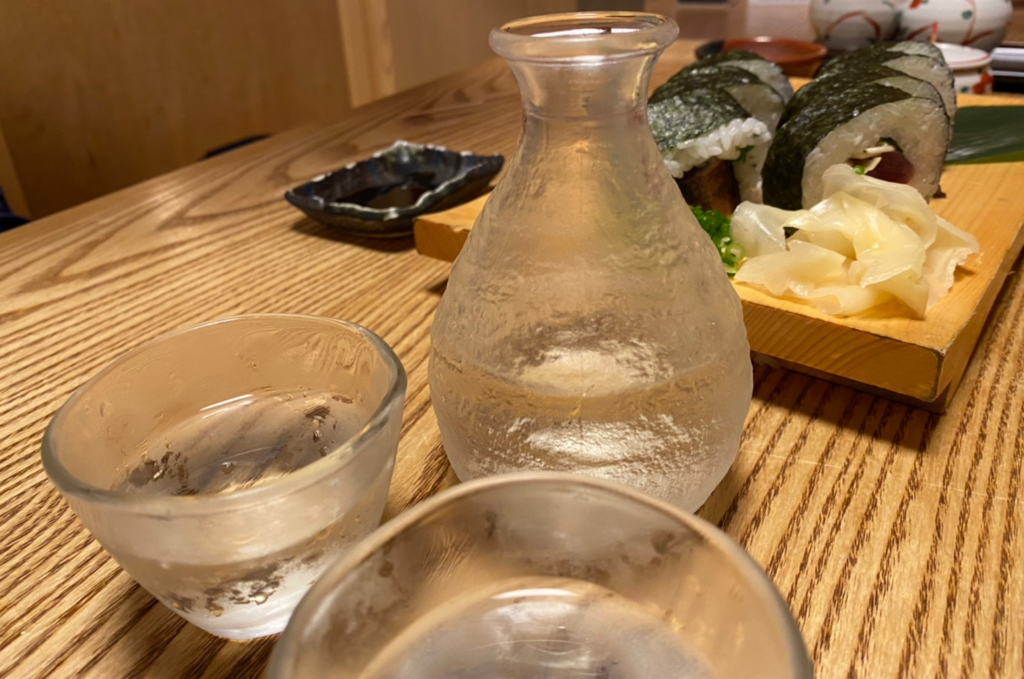 土佐巻きと日本酒