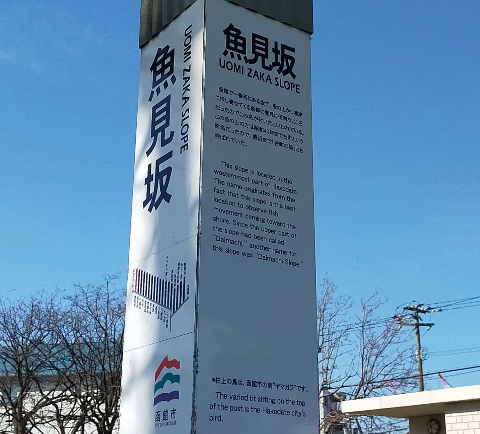 魚見坂の看板