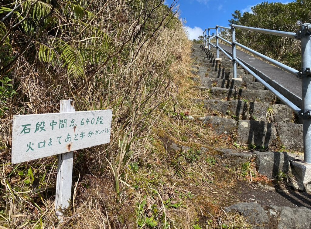 お鉢までの登山道中間地点