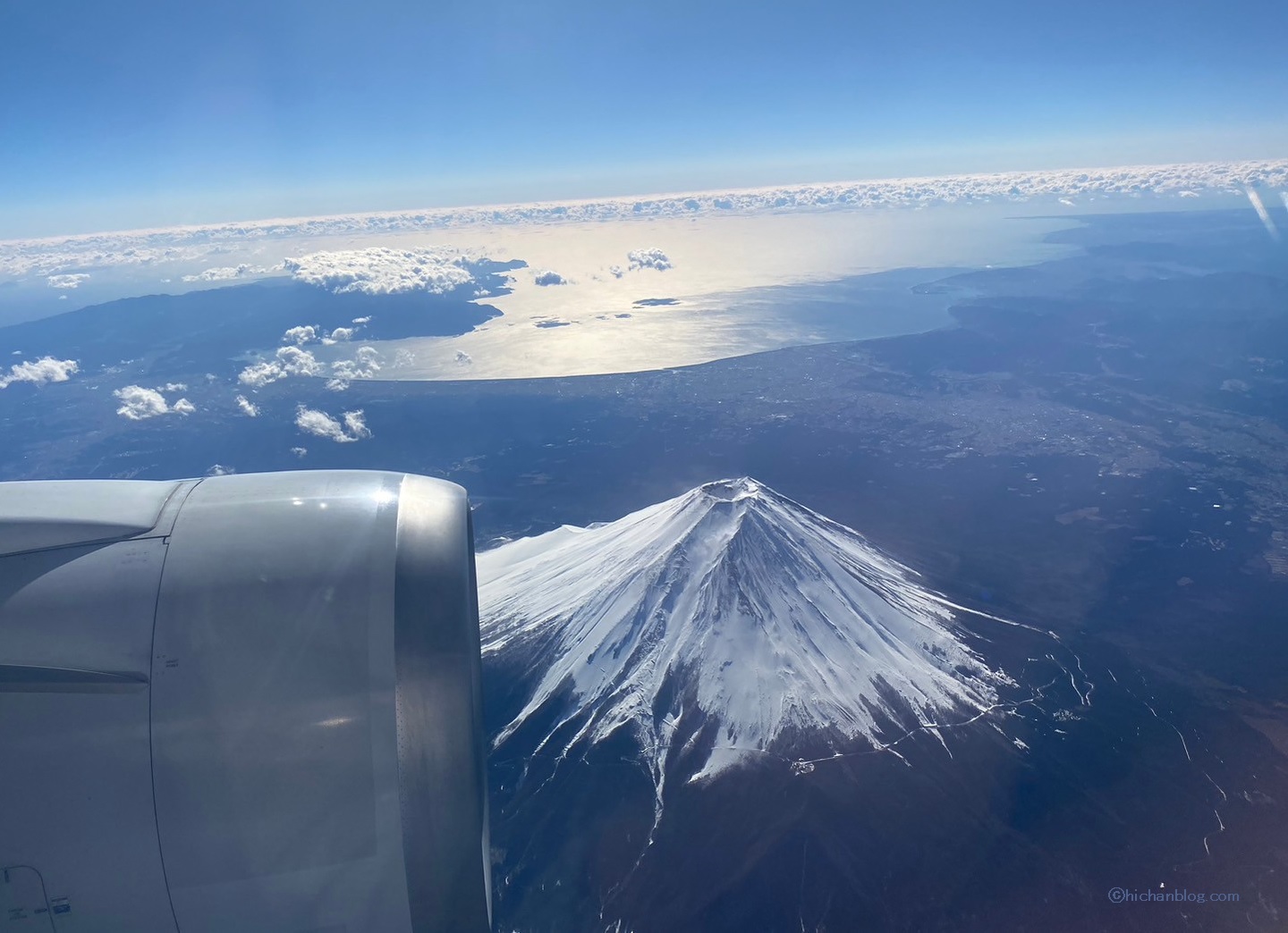 飛行機と富士山